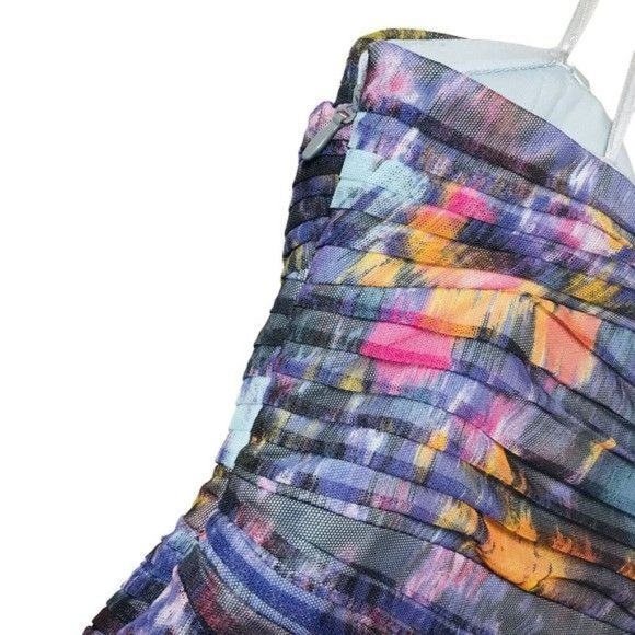 BCBGMAXAZRIA Kameron Watercolor Removable Strap Mini Dress Size 4 - Picture 6 of 10